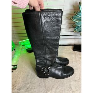Frye Women's Phillip Harness Tall Riding Boots Black Size 8 B